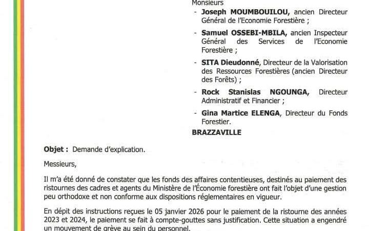 D’ANCIENS RESPONSABLES URGEMMENT ATTENDUS A L’ECONOMIE FORESTIERE